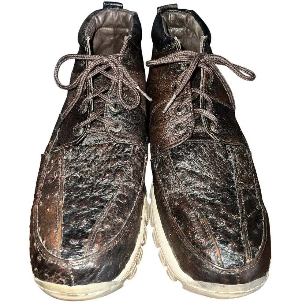 Reptillus Men’s Sz 12M Ostrich Leather Chukka Boots Made In Mexico